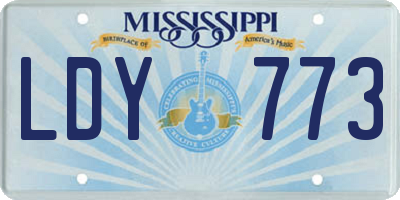 MS license plate LDY773