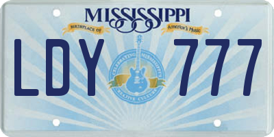 MS license plate LDY777