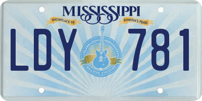 MS license plate LDY781