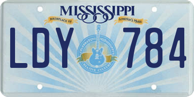 MS license plate LDY784