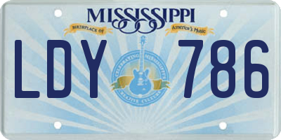 MS license plate LDY786