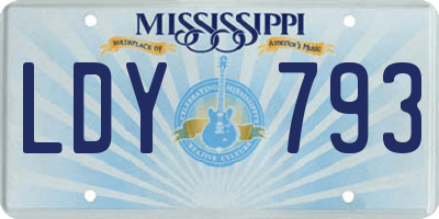 MS license plate LDY793