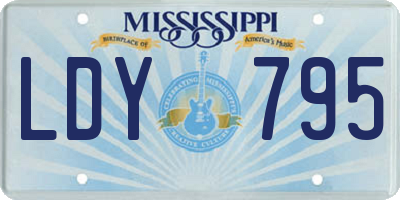 MS license plate LDY795