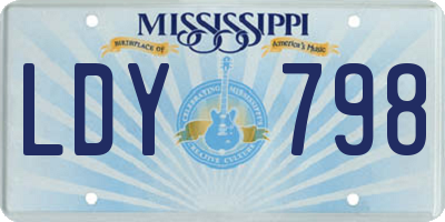 MS license plate LDY798