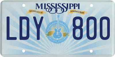 MS license plate LDY800