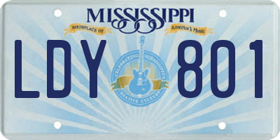 MS license plate LDY801