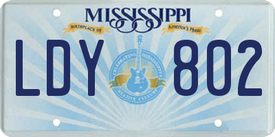 MS license plate LDY802