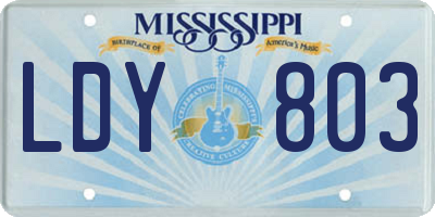 MS license plate LDY803