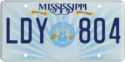 MS license plate LDY804