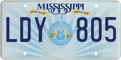 MS license plate LDY805