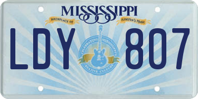 MS license plate LDY807