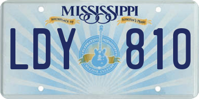 MS license plate LDY810