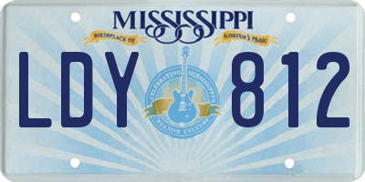 MS license plate LDY812