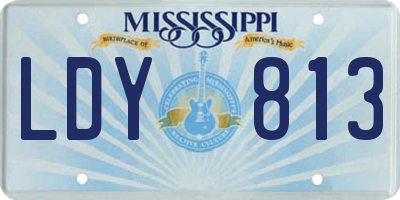 MS license plate LDY813