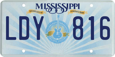 MS license plate LDY816