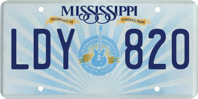 MS license plate LDY820