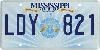 MS license plate LDY821