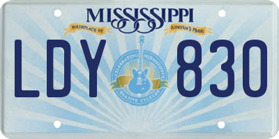 MS license plate LDY830