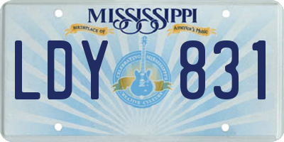 MS license plate LDY831