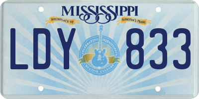 MS license plate LDY833