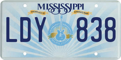 MS license plate LDY838