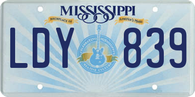 MS license plate LDY839