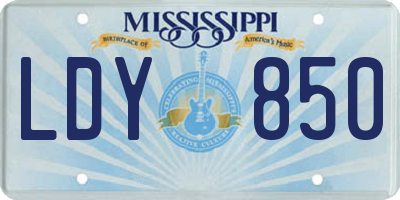 MS license plate LDY850