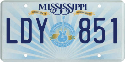 MS license plate LDY851