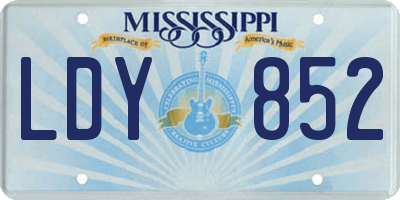 MS license plate LDY852