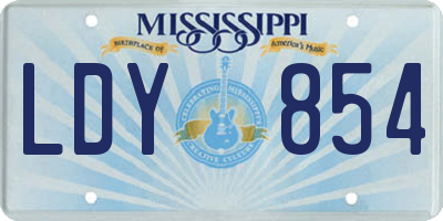MS license plate LDY854