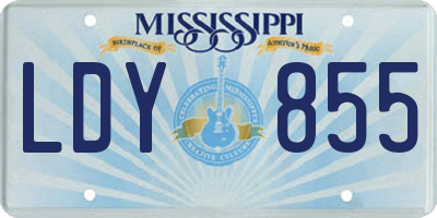 MS license plate LDY855
