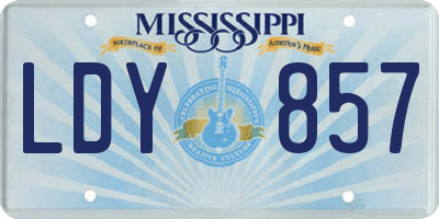 MS license plate LDY857