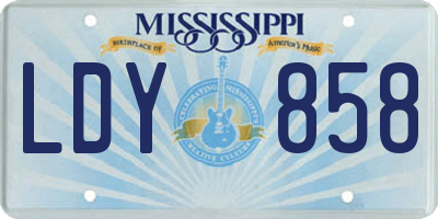 MS license plate LDY858