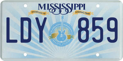 MS license plate LDY859