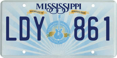MS license plate LDY861