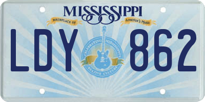 MS license plate LDY862