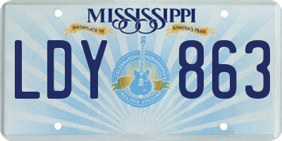 MS license plate LDY863