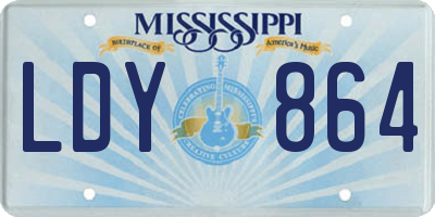 MS license plate LDY864