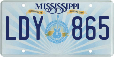 MS license plate LDY865