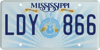 MS license plate LDY866