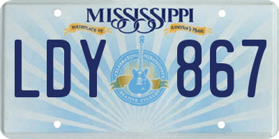MS license plate LDY867