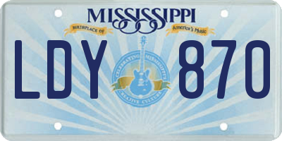 MS license plate LDY870