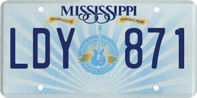 MS license plate LDY871