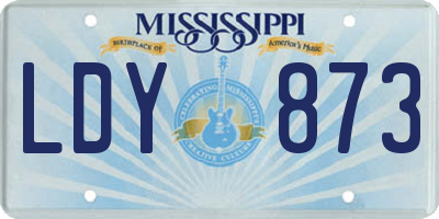 MS license plate LDY873