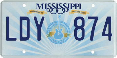 MS license plate LDY874