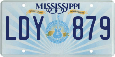 MS license plate LDY879