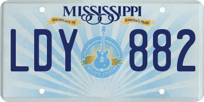 MS license plate LDY882