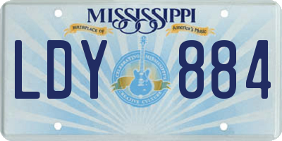 MS license plate LDY884