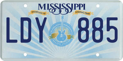 MS license plate LDY885