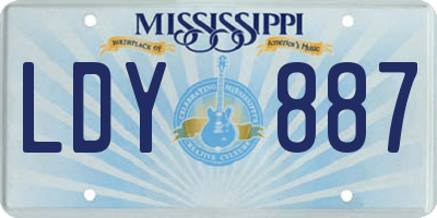 MS license plate LDY887
